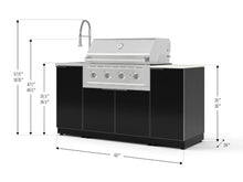 NewAge Products Classic Series 5PC Aluminum Black Modular Outdoor Kitchen Grill Island with 36" Performance Grill NG - 24"D x 68"W x 57.15"H