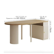 FURUIM2024M Dining Table Telescopic Dining Table, Household Elliptical Folding Semi-Circular Table Small-Sized Table and Chairs Dining