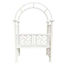 Oakland Living White Aluminum Garden Arbor Arch with 2-Seater Bench