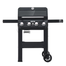 Monument Grills 4-Burner Liquid Propane Gas Grill, Matte Black Stainless Steel Burner Grill with Clearview® Lid and One Foldable Shelf for Outdoor Cooking Kitchen Patio Backyard Barbecue, Mesa420MF