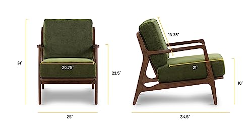 POLY & BARK Verity Lounge Chair Distressed Green Velvet