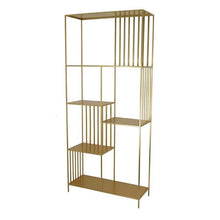 Benzara Tandum Plant Display Stand, Gold Metal 6 Shelves, Modern 71 Inch