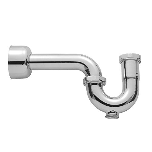 Jaclo 262-SB "P" Trap with Round Box Escutcheon, and Cleanout Plug, Satin Brass
