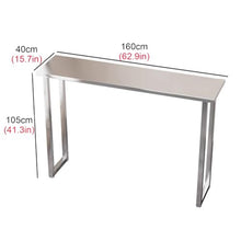 Bar Table, Stainless Steel 41.3" Height Pub Table, High Top Table Rectangular Bar Table Console Table Dining Coffee Table, for Porch, Garden, Balcony, Indoor, Outdoor, Easy to Set Up ( Size : L-62.9in