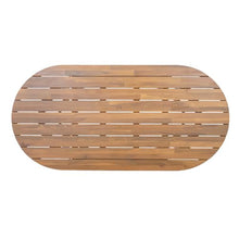 Christopher Knight Home Ada Acacia Wood Outdoor Dining Table, Patio Dinner Table for 6, Oval Dining Table with Vertical Slatted Leg for Garden, Spacious Table for Patio Furniture Set, Light Teak