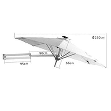 MidiLi Parasol Garden Umbrella 250cm Wall Solar LED Lights and Metal Pole - Garden tilt Adjustment Sun Shade Umbrella