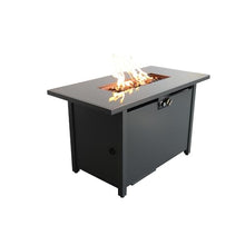 Outdoor Fire Pit Table with Lid for Patio and Backyard Use 25 Inch Height 42 Inch Width Steel Construction