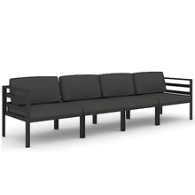 GFRMPORM 4 Piece Patio Lounge Set with Cushions Aluminum Anthracite