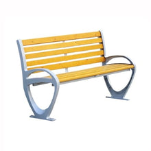 Ronghw0607 Garden Bench Log Color Park Outdoor Bench Aluminum Chair Legs Leisure with Backrest Bench Park Patio Seat
