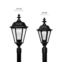 Hinkley Manor House Large Post Top Lantern - Estate Series, Traditional Style, Clear Beveled Glass, Black Finish