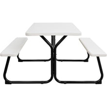Global Industrial Outdoor 6 ft. Plastic Picnic Table, White, 1000 lbs. Cap.