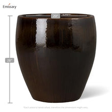 Emissary Home and Garden 18.5in. L x 19in. H Java Stoneware Round Planter with High-fire Treatment (Set of 1)