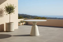 Armen Living Palea Indoor Outdoor Dining Table in White Concrete Finish