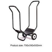 DJVHSRI Firewood Rack Outdoor Indoor Movable Firewood Trailer Structure Fireplace Firewood Holder Holder Metal Frame Black Wrought Iron Storage Wooden Frame O,