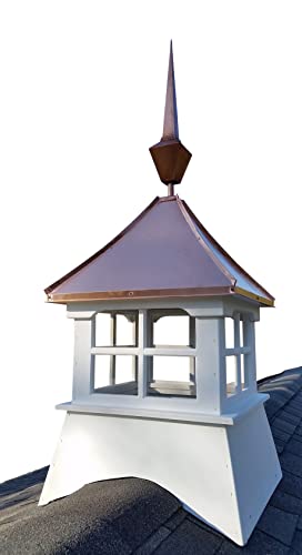 Accentua Charleston Cupola with Square Copper Finial, 24 in. Square, 63 in. High