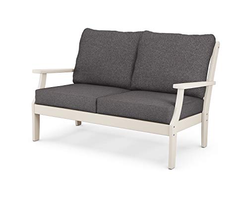POLYWOOD® Braxton Deep Seating Loveseat in Sand/Ash Charcoal