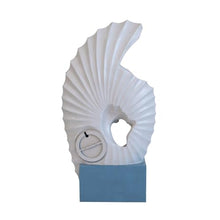 Sculptural Indoor Outdoor Water Fountain with Bowl Basin, (White+Blue + Polyresin + Art Deco + Coastal + Contemporary + Nautical + Ultra-Modern)