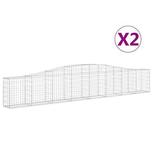 Arched Gabion Baskets 2 pcs Galvanized Iron for Outdoor Plants White Black