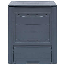 vidaXL Garden Composters Set of 3, Rattan Look, UV and Weather Resistant Plastic Construction, Grey, 68.7 gal Capacity Each