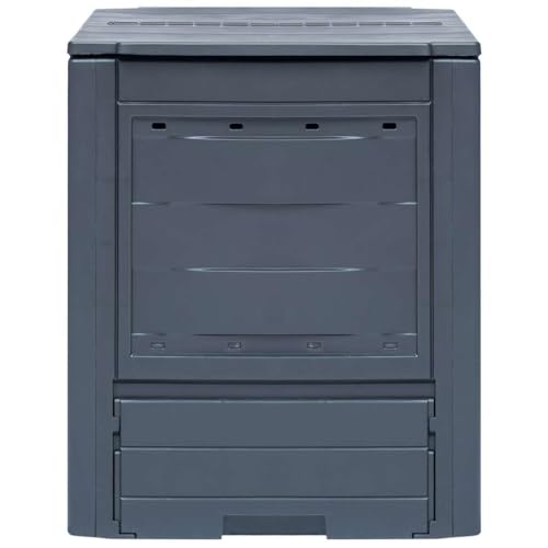 3 Pack Gray Square Compost Bins 23.6x23.6x28.7 Inch