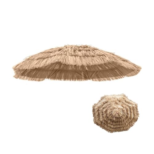NYTFHMS 9Ft Beach Parasol Replacement Canopy 270Cm Hawaii Style, 8 Ribs Outdoor Straw Umbrella Cover for Patio, Beach, and Garden Use,2.7m/9ft