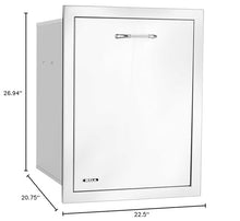 Bull Outdoor Products Premium Components for Outdoor Kitchen BBQ Island Double Pull Out Trash/Recycle Drawer (8 Gallon) with Reveal