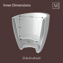 Mayne Milano 30in Round Modern Planter, Black