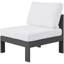 Outdoor Escape White Fabric Outdoor Patio Aluminum Armless Chair, Contemporary Style, Lightweight, Durable, Comfortable Seat, 17-Inch Back Height