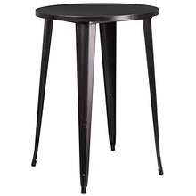 Flash Furniture Commercial Grade 30" Round Black-Antique Gold Metal Indoor-Outdoor Bar Table Set with 4 Stools