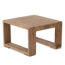 TITAN GREAT OUTDOORS Ash & Ember Sierra Grade A Teak Side Table, 16" Tall Outdoor Hand-Sanded Accent Table, 24"x24" Slated Tabletop, Reinforced with Finger Joints & Solid Brass Hardware