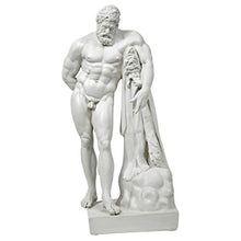 Design Toscano Farnese Hercules Greek Hero, Man of Strength Indoor/Outdoor Garden Statue, 30 inches tall, Cast Stone Resin, Antique Stone Finish