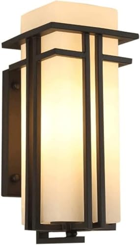 ZHOUYANB Outdoor zwart Aluminum Wall Sconce Waterproof Lamp Glass Lampshade Mount Porch Front Lighting Fixtures (Size 41 24) (one Color 41 24)