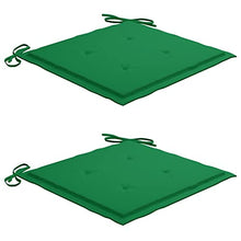 RJPLMFV Patio Chairs 2 pcs with Green Cushions Solid Teak Wood Outdoor Chairs Balcony Chair Deck Chairs for Gardens, courtyards