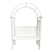 Oakland Living White Aluminum Garden Arbor Arch with 2-Seater Bench