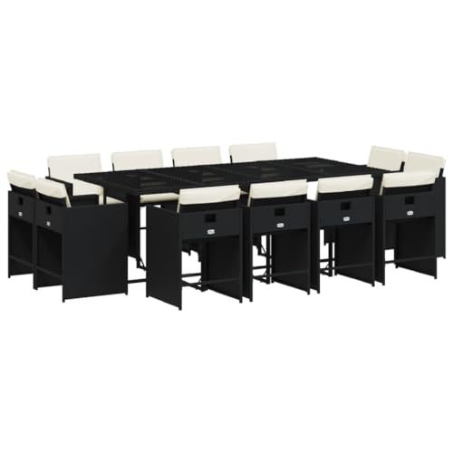 AMBERARD Patio Dining Set Set of 12 Black Furniture Set