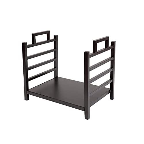 DJVHSRI Firewood Storage Rack Iron Black Home Wood Firewood Storage Storage Shelf Firewood Display Showcase,