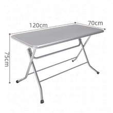 JOSOGO Indoor/Outdoor Bistro Table and Chairs Set for Patio Stainless Steel Folding, Kitchen Prep & Work, Board Games and Camping Picnic(J1.2 * 0.7M)