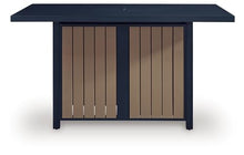 Signature Design by Ashley 1-Piece Outdoor Bar Table with Fire Pit, Blue