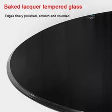 BEWEGNLNHK Tempered Glass Round Table Top 1/4" Thick Glass Top 16in-40in Black Glass Tabletop Protector Safe Beveled Edge High Temperature Resistance(100cm(40in))