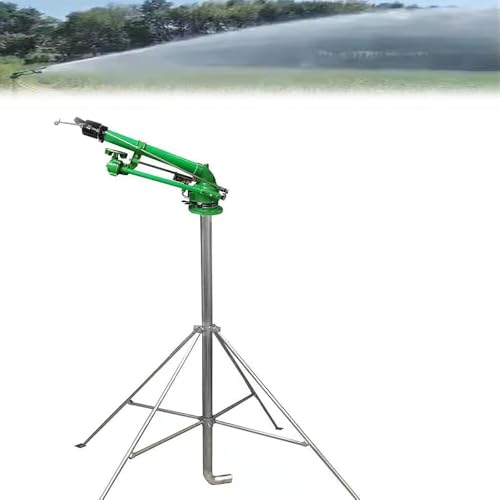 Heavy-Duty Metal Pulse Sprinkler Gun With Bracket And Replacement Nozzle - Range Diameter 40-100 Meters, Working Pressure Adjustable 4-8bar - Outdoor Lawn Sprinkler For Large Areas(Size:1.2m)
