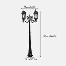 outdoor floor lamp 2 lights outdoor floor lamp, waterproof rust proof aluminum floor lamp, traditional Victoria lawn lighting, pillar glowing garden decoration, lumi column