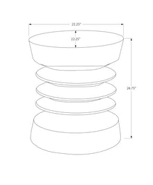 Seeheool Modern Round Outdoor Side Table with Magnesium Oxide for Patio Backyard Garden Pool Porch Lawn 22.25" x 22.25" x 24.75" Walnut