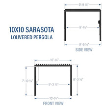 Backyard Discovery Sarasota 10' x 10' Galvanized Steel Louvered Pergola Kit with Adjustable Roof, Shade, Rain Protection, High-Wind Rating, Gutter System for Outdoor Patio, Garden, Deck, Entertaining