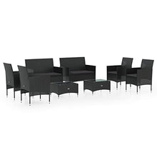 KPOUTRFG 8 Piece Outdoor Lounge Set with Rectangular Patio Seating Made of Weather Resistant PE Rattan Furniture for Garden and Terrace