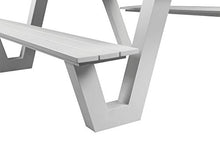 Pangea Home Lukas Picnic Table, White Frame and White Polyresin