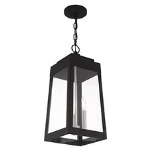 Livex Lighting 20857-91 Oslo - 19.75" Three Light Outdoor Hanging Lantern, Brushed Nickel Finish with Clear Glass