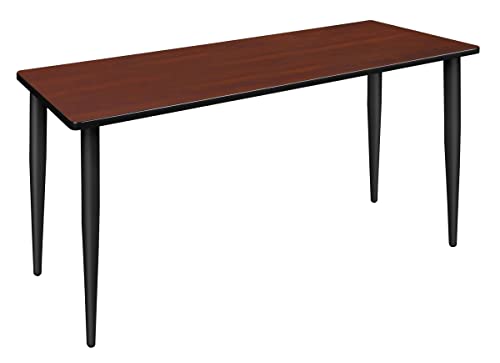 212 Main Kahlo Tapered Leg Table 60x24 in Cherry & Black Multicoloured