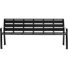 Global Industrial 6' Outdoor Park Bench with Back, Horizontal Steel Slats