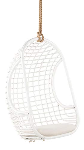 Kouboo Grid Rattan Hanging Chair, Hammock Chairs with Stands for Patio, Hanging Egg, Swings, Bedroom, Adjustable Height Resistant, Outdoor & Indoor, Home Decore, Natural
