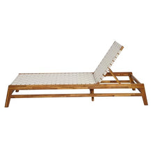 Merax Outdoor Chaise Lounge Set of 4 White Rope Woven Poolside Chair
